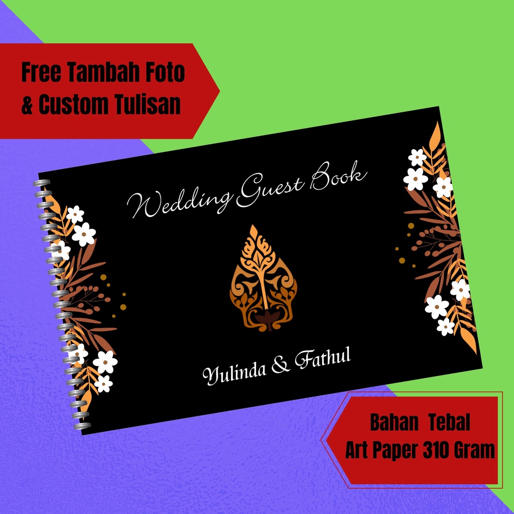 

Buku Tamu Pernikahan Tema Jawa Custom Rustic Murah