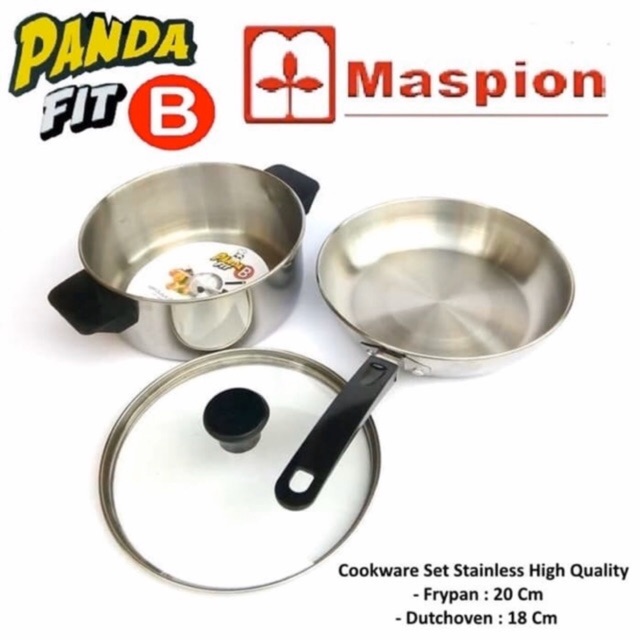 Maspion Panda Fit B Panci Tutup Kaca Stainless