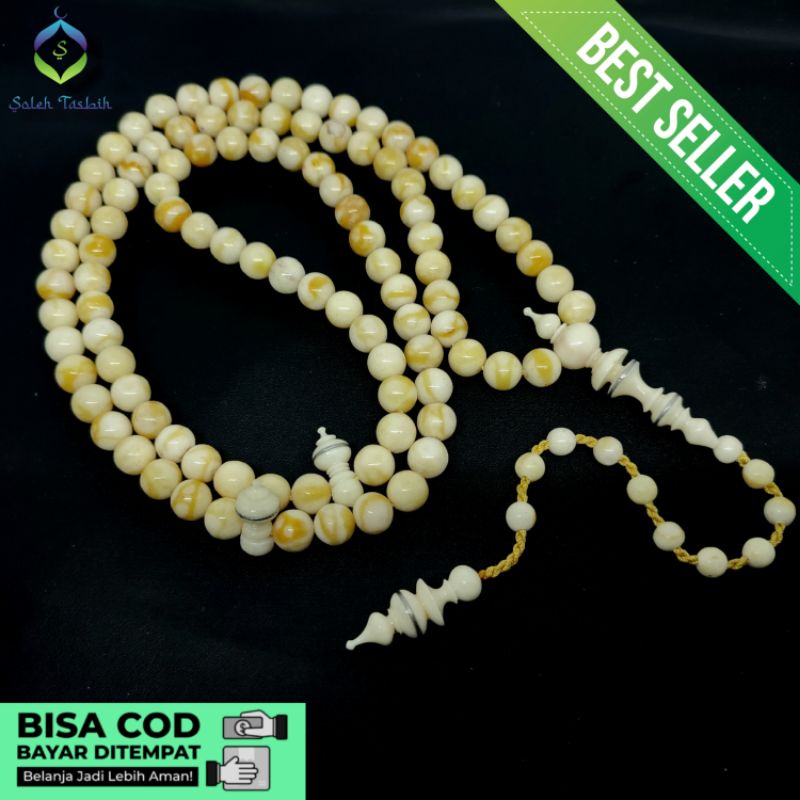 Tasbih Batu Coral Marjan Putih Super_Size 8mm, 9mm, 10mm, 11mm!! COD