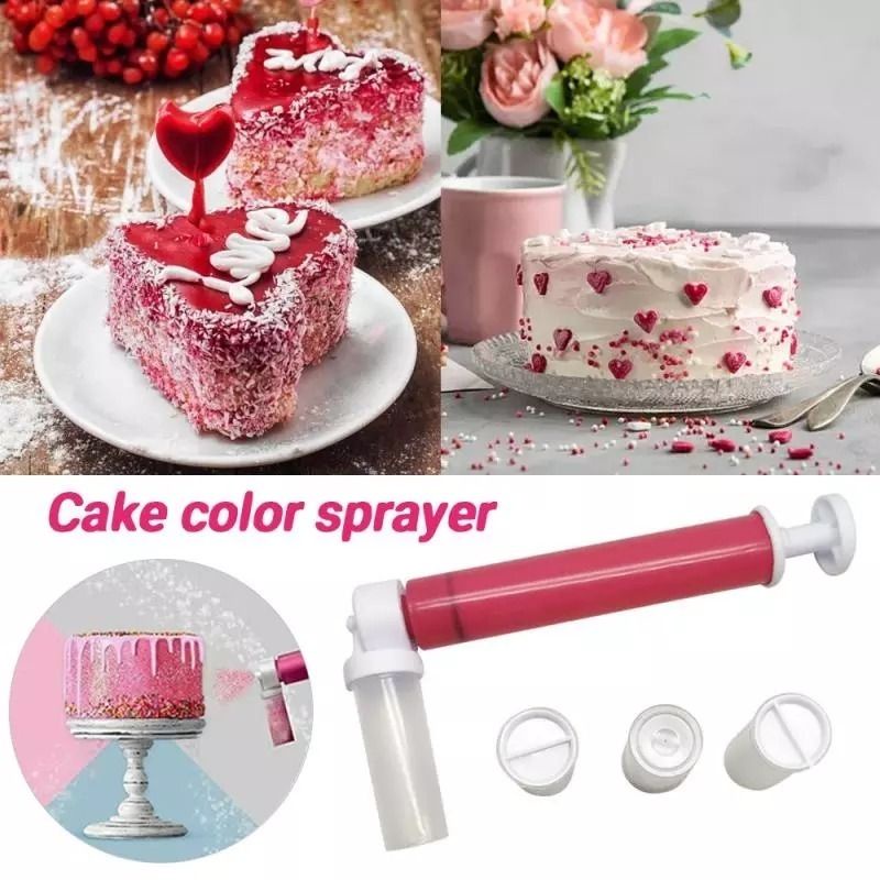 air brush manual pompa airbrush lusterdust cake spray gun cake coloring spray paket dekorasi kue  alas nastar spuit 4b  adonan spuit fondant  1m