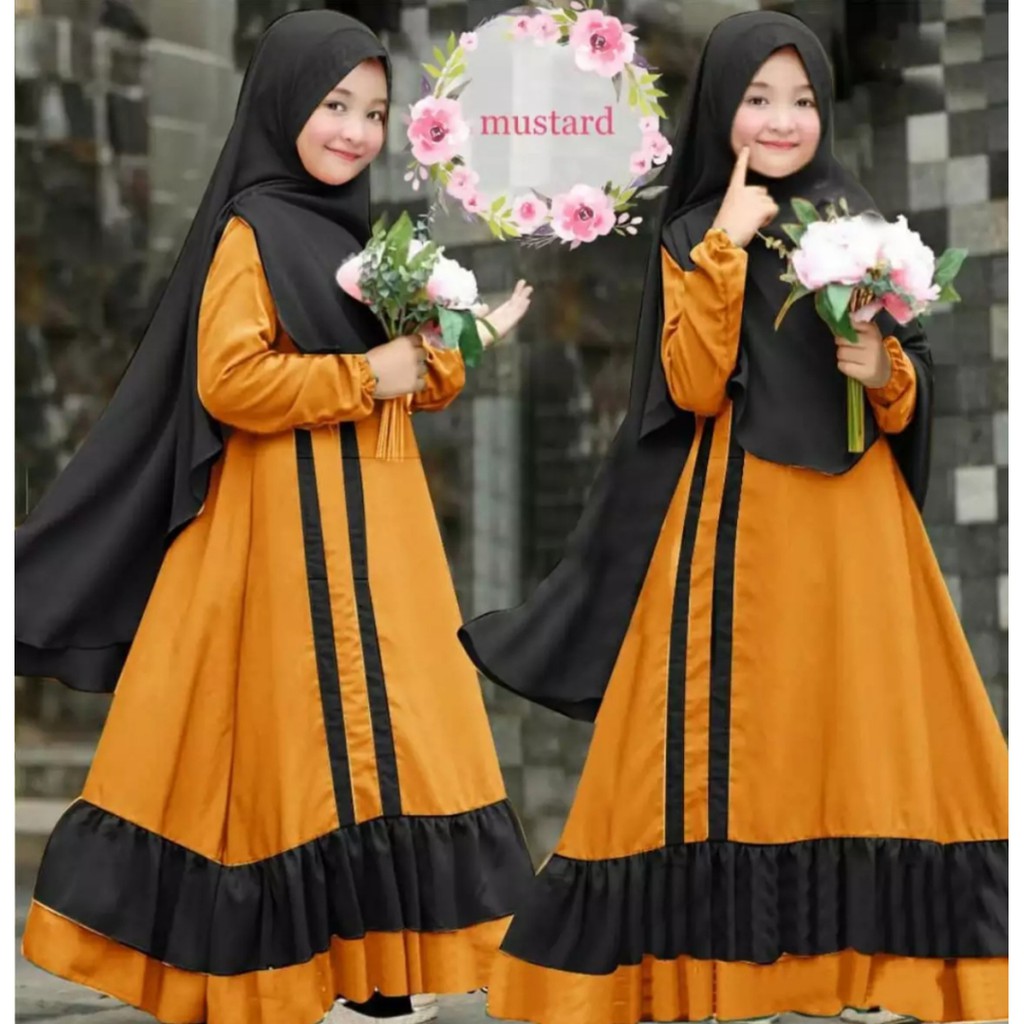 Baju Dress Anak Prempuan Romera Kids Bahan Moscrafe Pakaian Anak Prempuan Fashion Anak Prempuan Model Terbaru 2023 Pakaian Anak Baju Muslim Wanita Modern