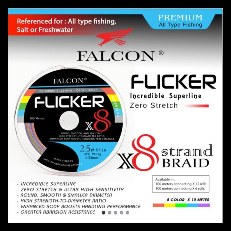 SALE SENAR PE X8 FALCON FLICKER BRIDED PE ALAT PANCING MURAH TERLENGKAP AL3