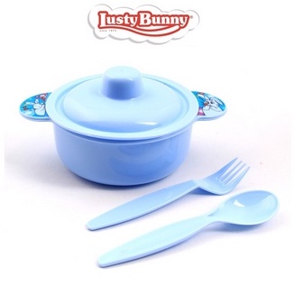 Lusty Bunny Feeding Set/Mangkok Bayi sendok dan garpu LB1332