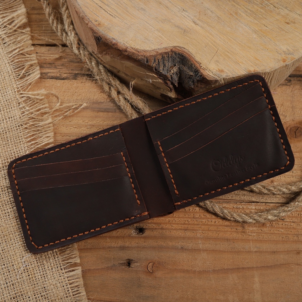 Dompet Pria Kulit Asli Original - Robson Wallet Dark Brown Version