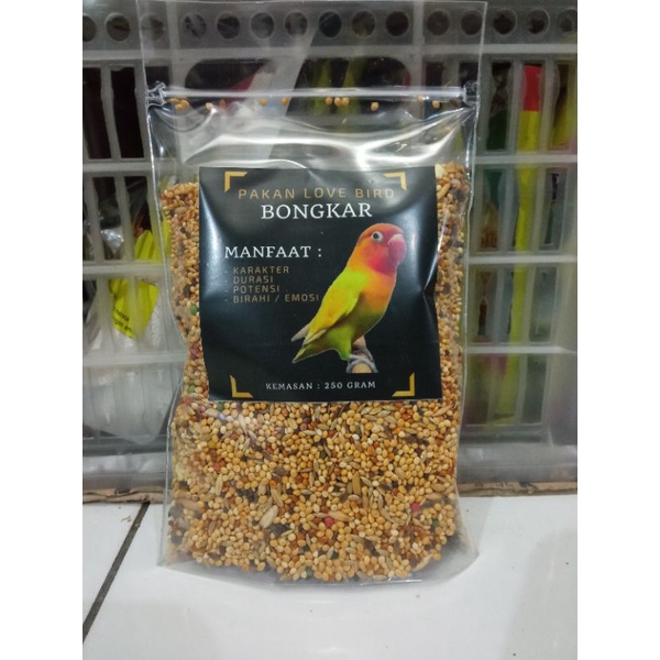 BONGKAR Pakan Lovebird Jantan Betina Paud Dewasa Dosis Tinggi