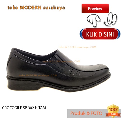 Sepatu pria sekolah sepatu pria pantovel casual CROCODILE SP 302 HITAM