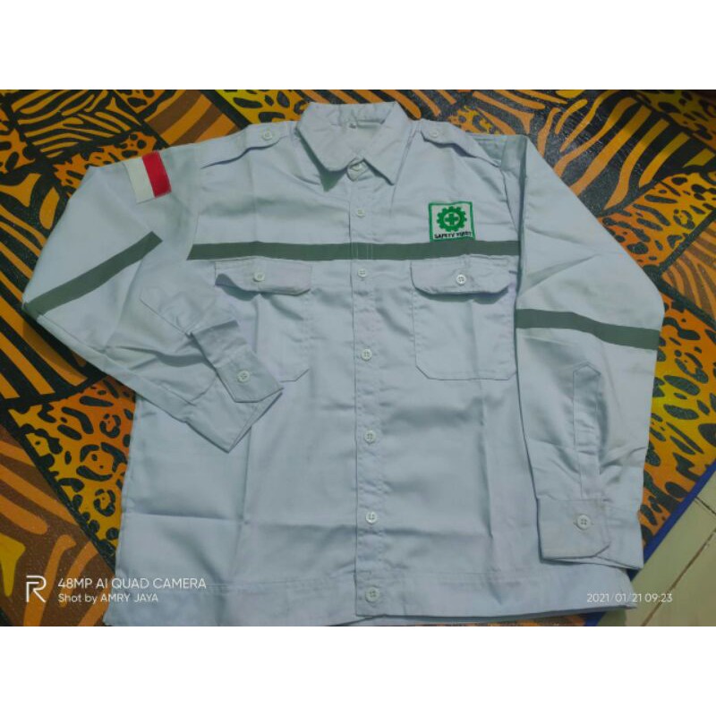 BAJU SAFETY LENGAN PANJANG WARNA PUTIH