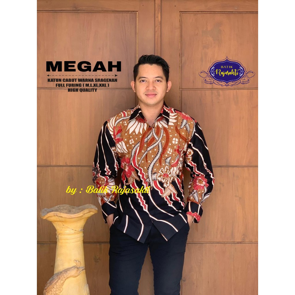 MEGAH RAJASAKTI KEMEJA BATIK SOLO PRIA LENGAN PANJANG PENDEK LAPIS FURING ATASAN PREMIUM MODERN KATUN HALUS MACAN KUNING DONGKER MACAN NGAUNG MACAN RAJAWALI LONG MADAHARSA MADYAWARA MAHAPRAJA MAHOGRA MAHOGRA PANJANG 2  MANDALA MANDALA COLET MANGESTI