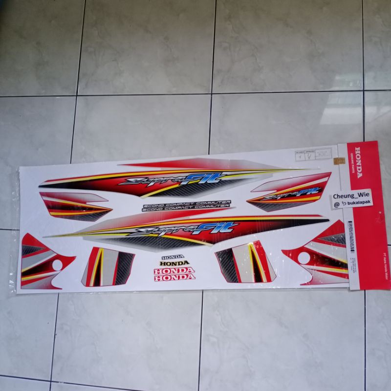 871X0KTL610ZD lis body striping stiker Supra fit new 2006 Cakram merah silver ori AHM