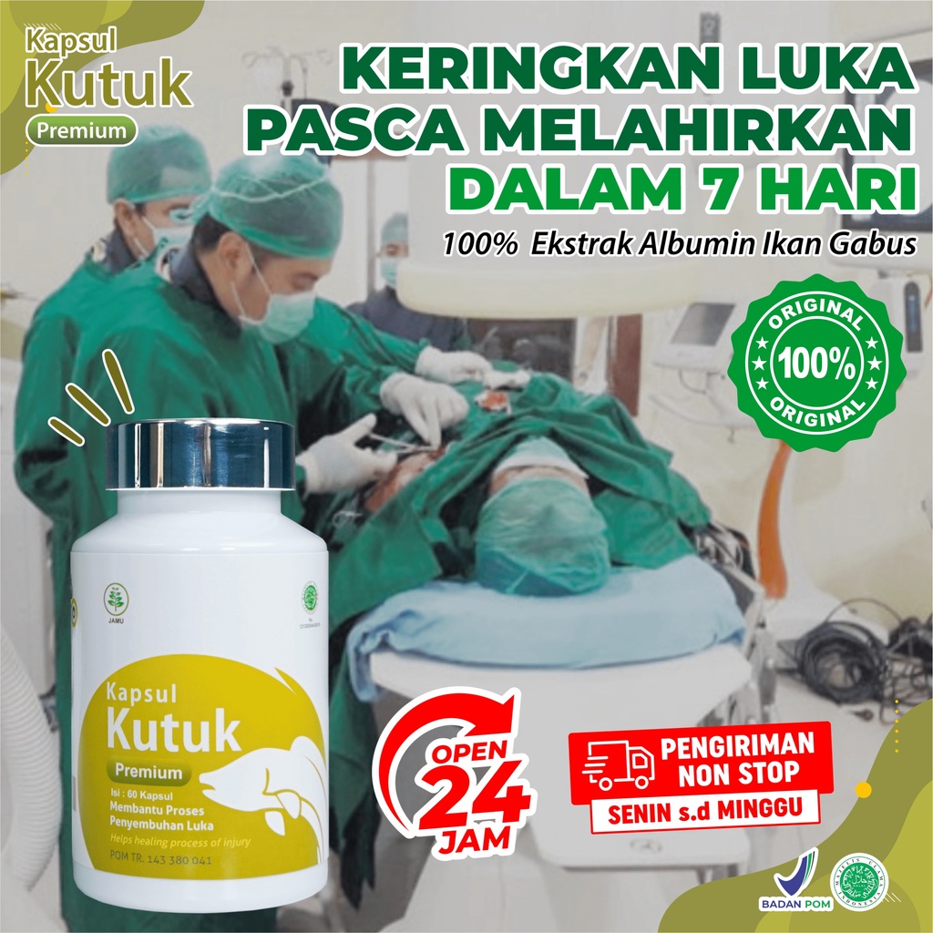 Paket 5 Botol KAPSUL KUTUK PREMIUM || Obat Pasca Operasi Caesar Langsung Kering Original