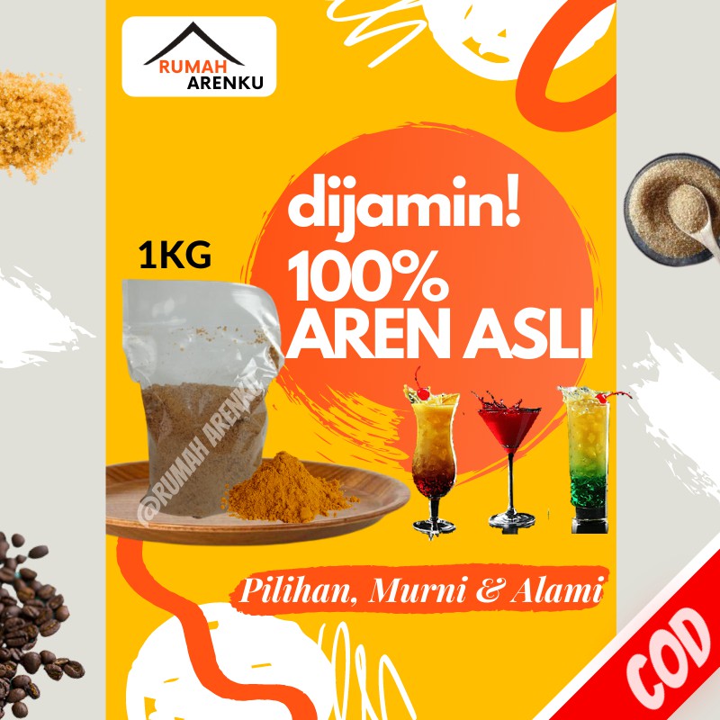 

BROWN SUGAR / PALM SUGAR 1KG / GULA PALEM GULA SEMUT AREN BUBUK ASLI MERAH ORGANIK 1 KG B4
