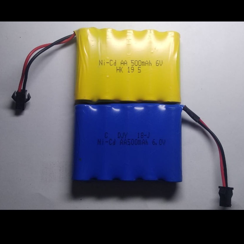 Baterai / Battery RC NICD AA 500mah 6V Dengan Pilihan Soket dan Pin