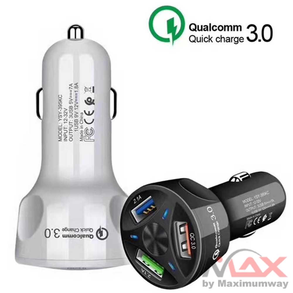 Car Charger Mobil USB 3 Port 2.1A QC3.0 carger mobil USB fast charging aksesoris HP smartphone