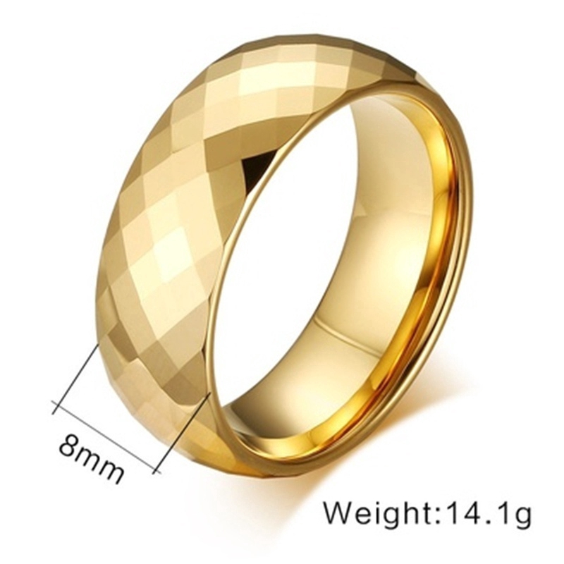 European and American hot style gold multi-faceted ring