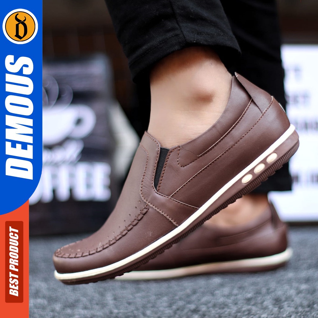 DEMOUS Ginyu - Sepatu Slip On Casual Pria Kulit Asli