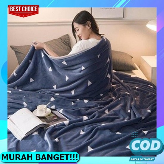 Selimut Dewasa Estetik Bulu Jumbo Elegan Terlaris Karakter T7A5 Simple Kekinian Ringan Murah Adem Or