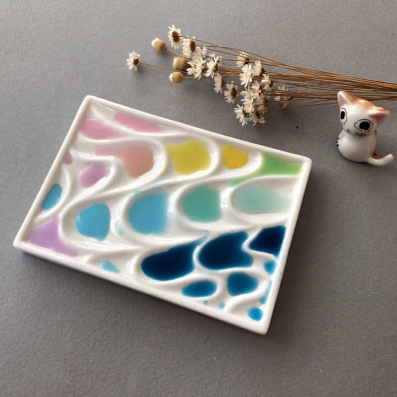 

Wave Marble Watercolor Gouache Acrylic Palette - Aestethic Melamin Palette
