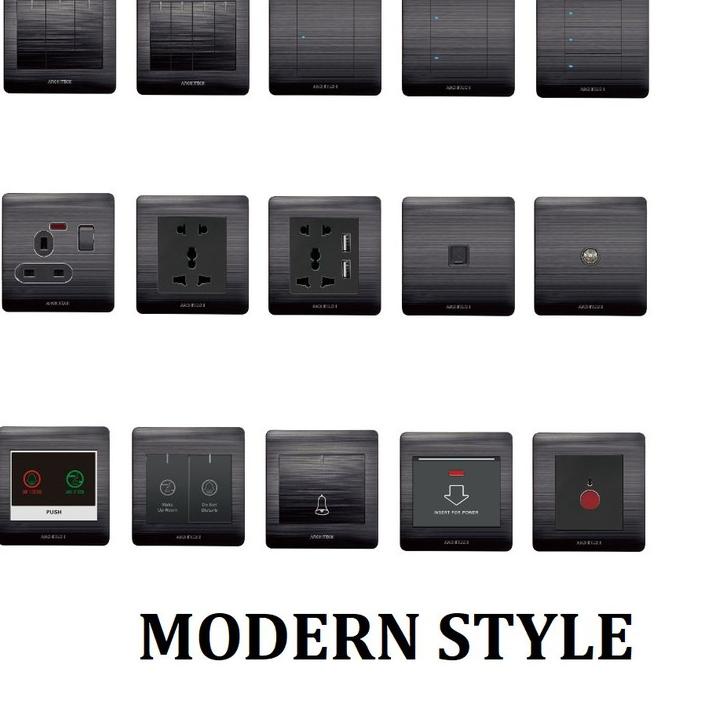 ➲ SAKLAR ARCHITECH STOP KONTAK PLATINUM BLACK B9 ARCHITECH SAKLAR / SAKELAR / CETEKAN ✫
