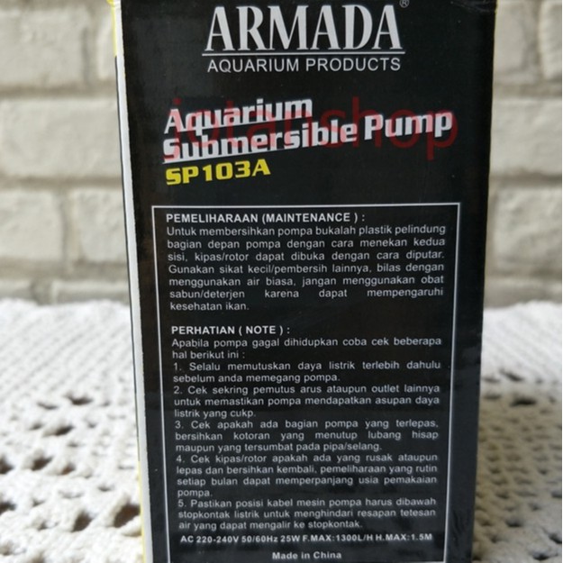 Armada SP103A sp 103a sp103 mesin pompa celup aquarium aquascape kolam hidroponik