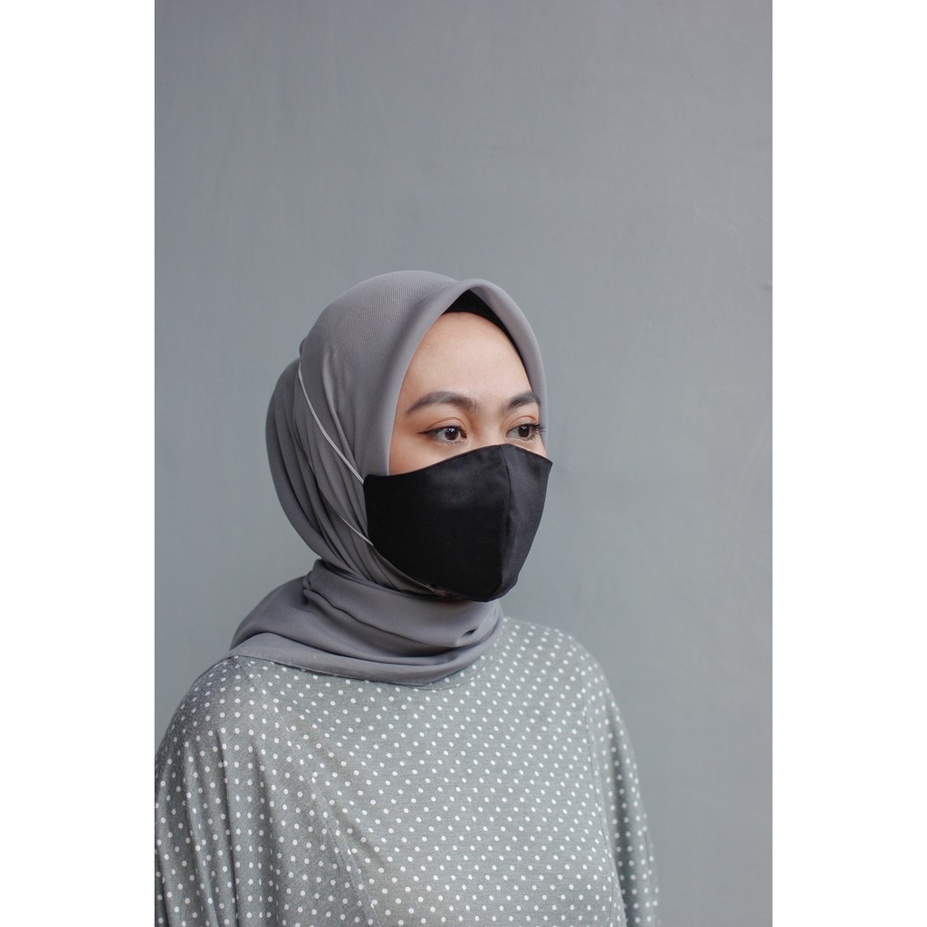 Masker kain polos headloop earloop hijab jilbab remaja dewasa wanita pria non medis bisa dicuci