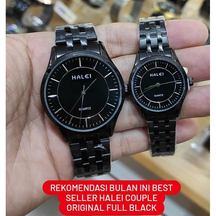 jam tangan HALEI couple original full black