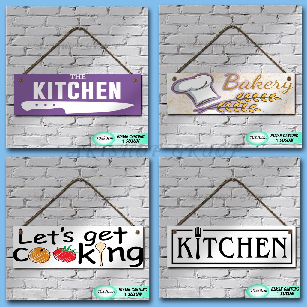 Hiasan dinding dapur pajangan shabby walldecor poster kayu.kitchen cook pajangan rumah dekorasi