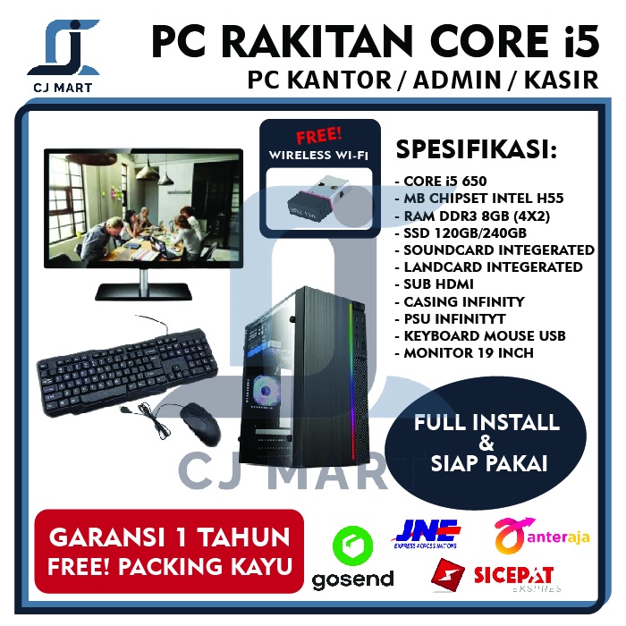 PC Rakitan Core i5 w/ SSD / PC KERJA / SEKOLAH /KASIR / GARANSI 1 THN