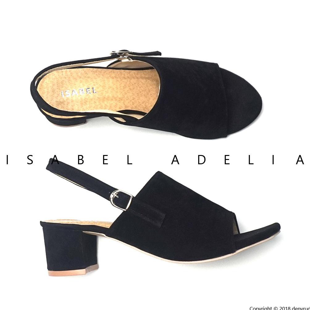 Best Seller Isabel Wizzy Sepatu Wanita Hak Tinggi Block Heels Hitam Abu Moka Merah .