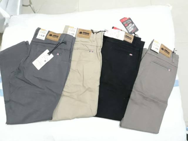 CELANA CHINO Panjang pria Slimfit KERJAHARIAN Santai Casual Formal Hitam Abu Cream Mocca Size 27-38