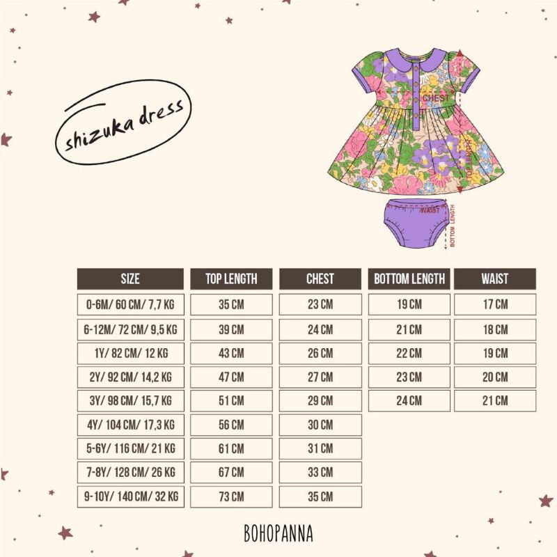 Bohopanna - Shizuka Dress Print - Dress Anak - Boho Baby Panna