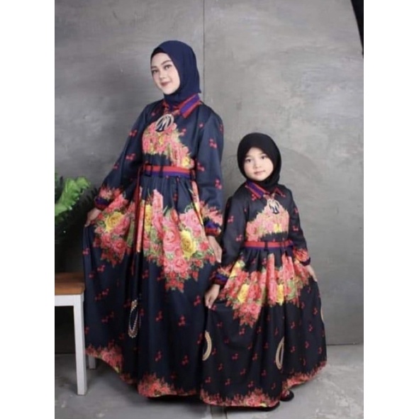 Gamis Maxi Dress SHR Sublim Couple Anak Ibu