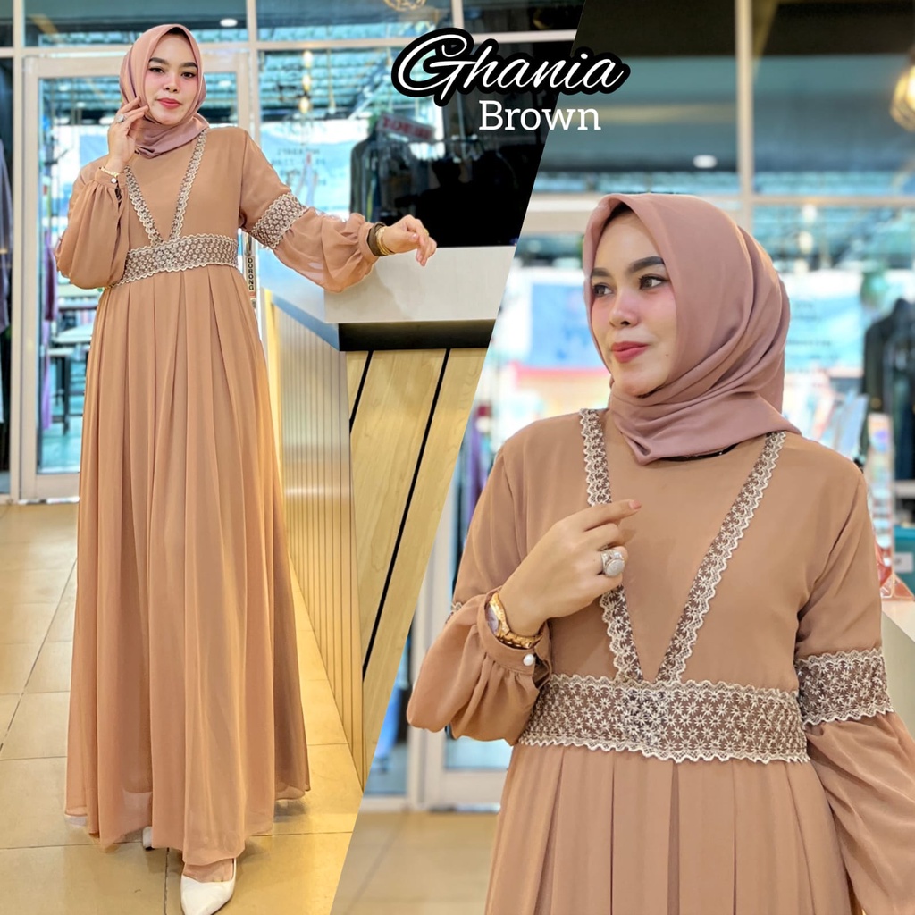 GAMIS PESTA MUSLIMAH GHANIA DRESS KONDANGAN