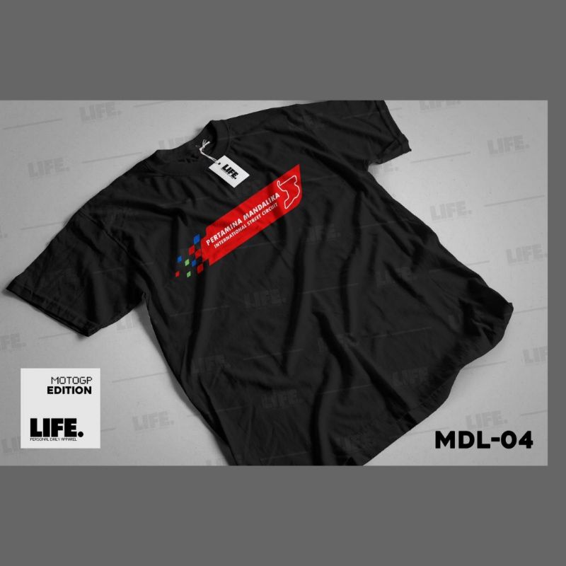 Baju Kaos Atasan Mandalika MotoGP Dewasa / T-shirt Katun 30s / Kaos Katun Pria Wanita