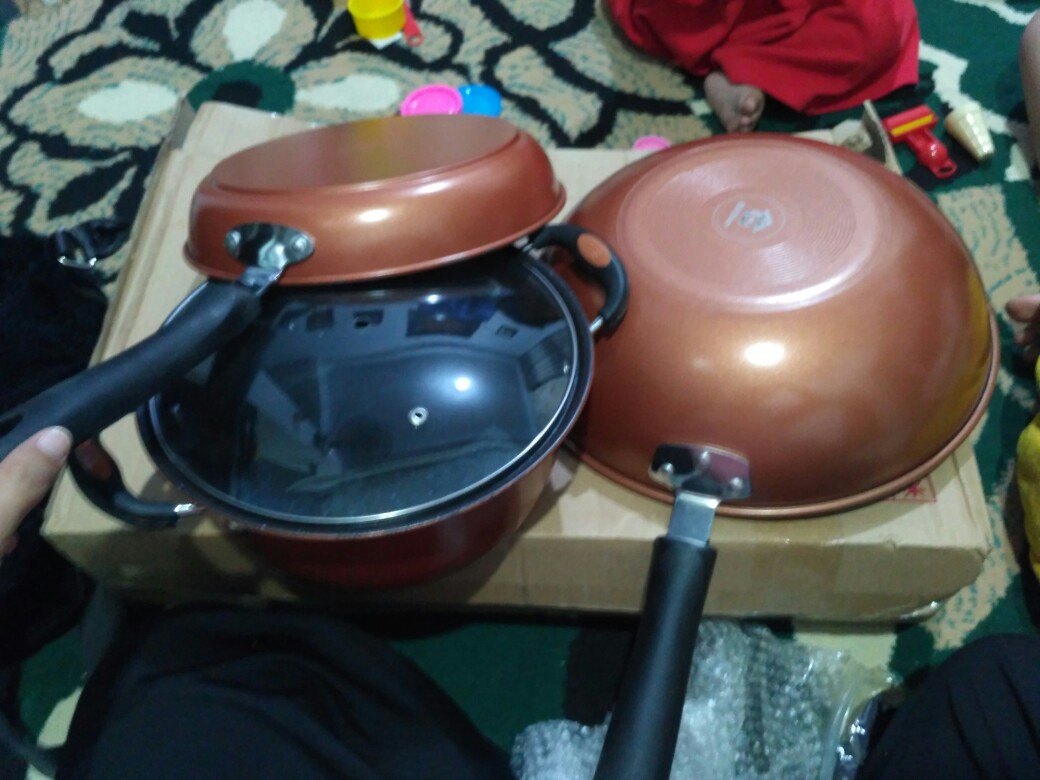 Gm Bear Marble Cookware Set 3 Pcs 1103 - Panci Set Marble Coating
