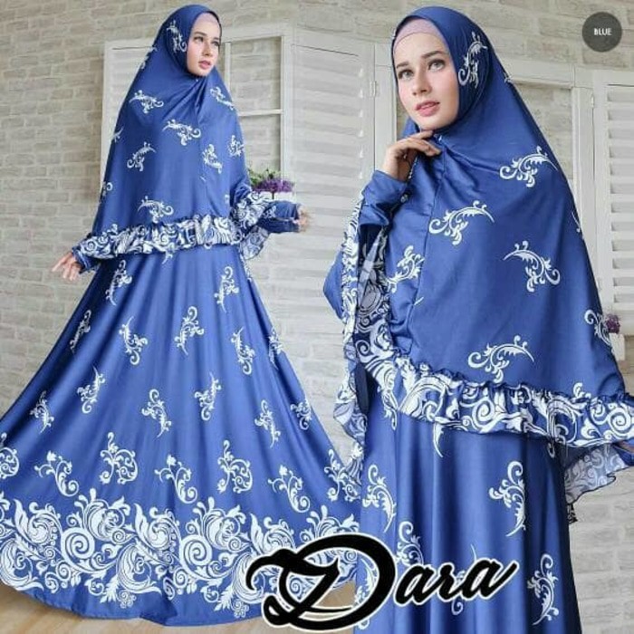 HOT PRODUK-PAKAIAN MUSLIM WANITA-BAJU BUSANA MUSLIM GAMIS DARA SYARI BIRU ELEKTRIK BERGO NO PED