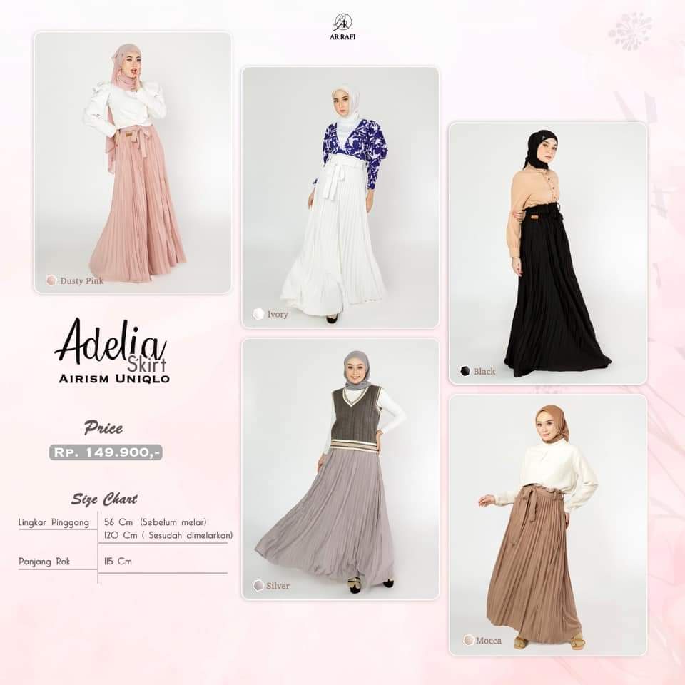 Terbaru Rok Plisket Premium by Hijab Arrafi Adelia Skirt ori Jilbab Arafi