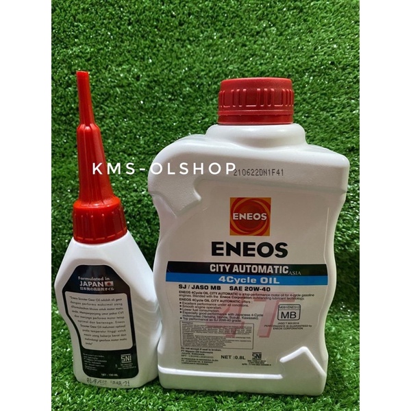 Paket Oli Motor Eneos City Automatic 20W-40 0.8L API SJ /JASO MB dan Oli Gardan / Gear Scooter 120mL