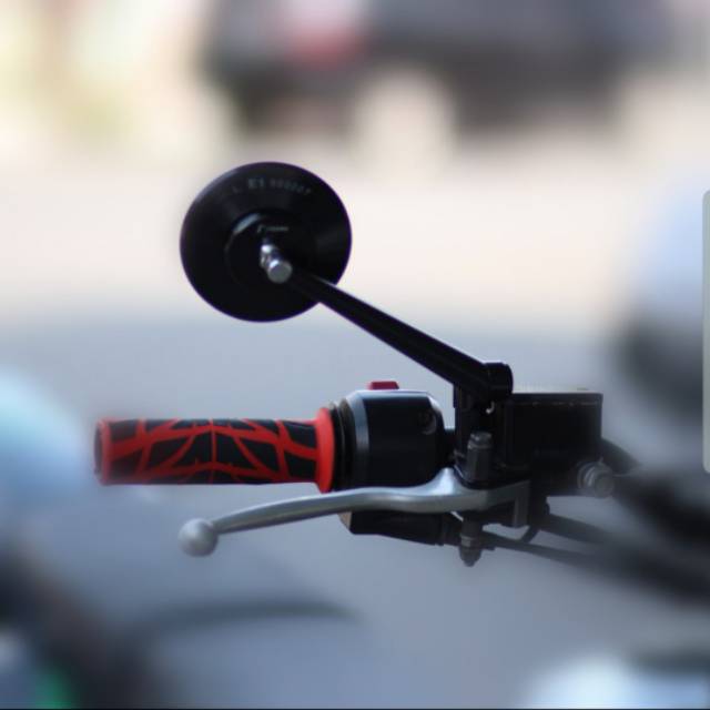 Spion bulat klasik retro japstyle custom CNC Hitam