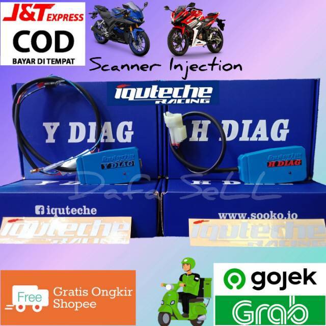 IQUTECHE scanner Tool spare part motor Injeksi Honda/Yamaha HDIAG YDIAG versi laptop dan PC