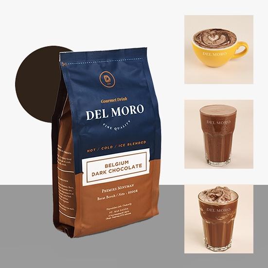 

DELMORO Belgium Dark Chocolate 800gr-Bubuk Serbuk Minuman Rasa Coklat