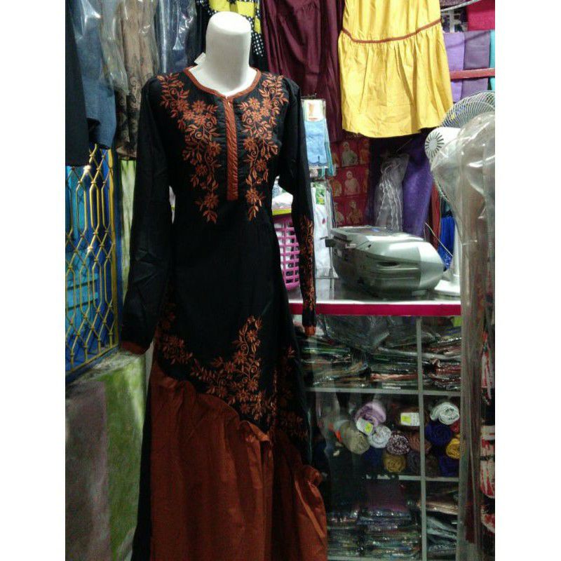 Gamis Tuneeca Toyobo Crystal Bordir Rempel Miring