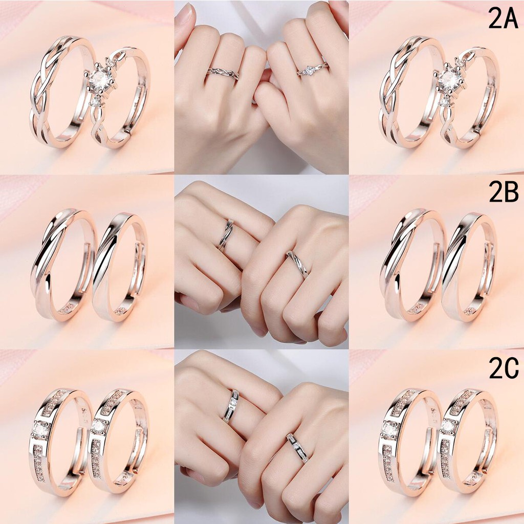 39 Desain Cincin perak Cincin couple silver 925 asli Cincin berlian Cincin yang bisa disesuaikan-2