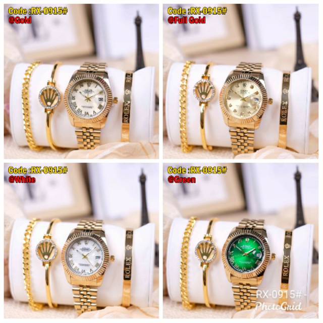 Jam Unisex Watch Rolex Gold Series RX-0915