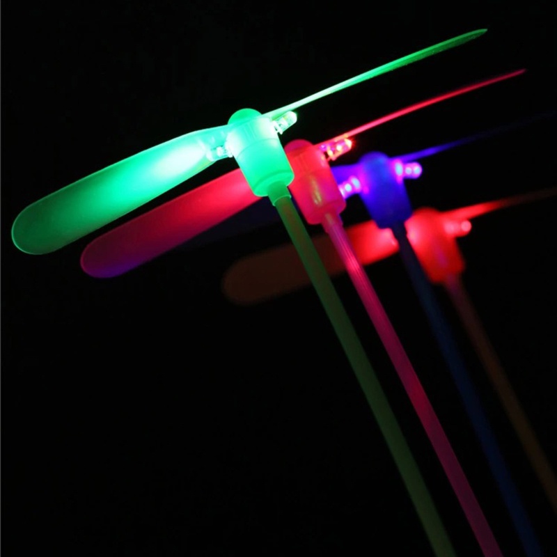 Mary Glowing LED Light-up Bamboo Copter 5Pcs Sovenir Pesta Besar Capung Plastik