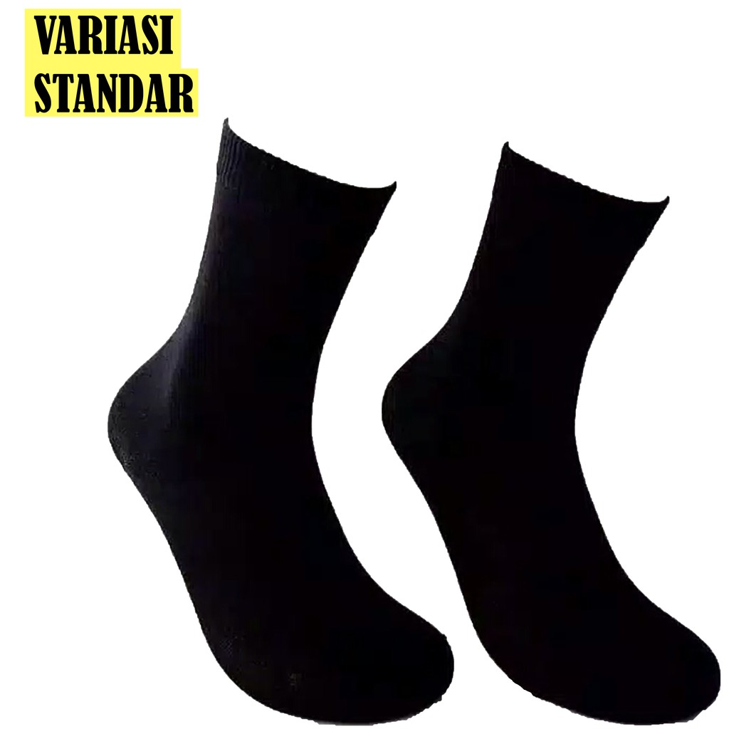 1PASANG Kaos Kaki pria hitam polos panjang dewasa/ Kaos kaki Pria pendek panjang/kaos kaki kerja-2