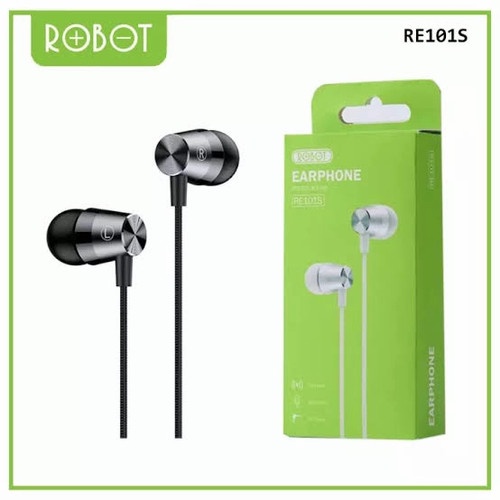 ✅RESMI - Headset Robot RE101S Headset Wired Earphone Bass Android Original