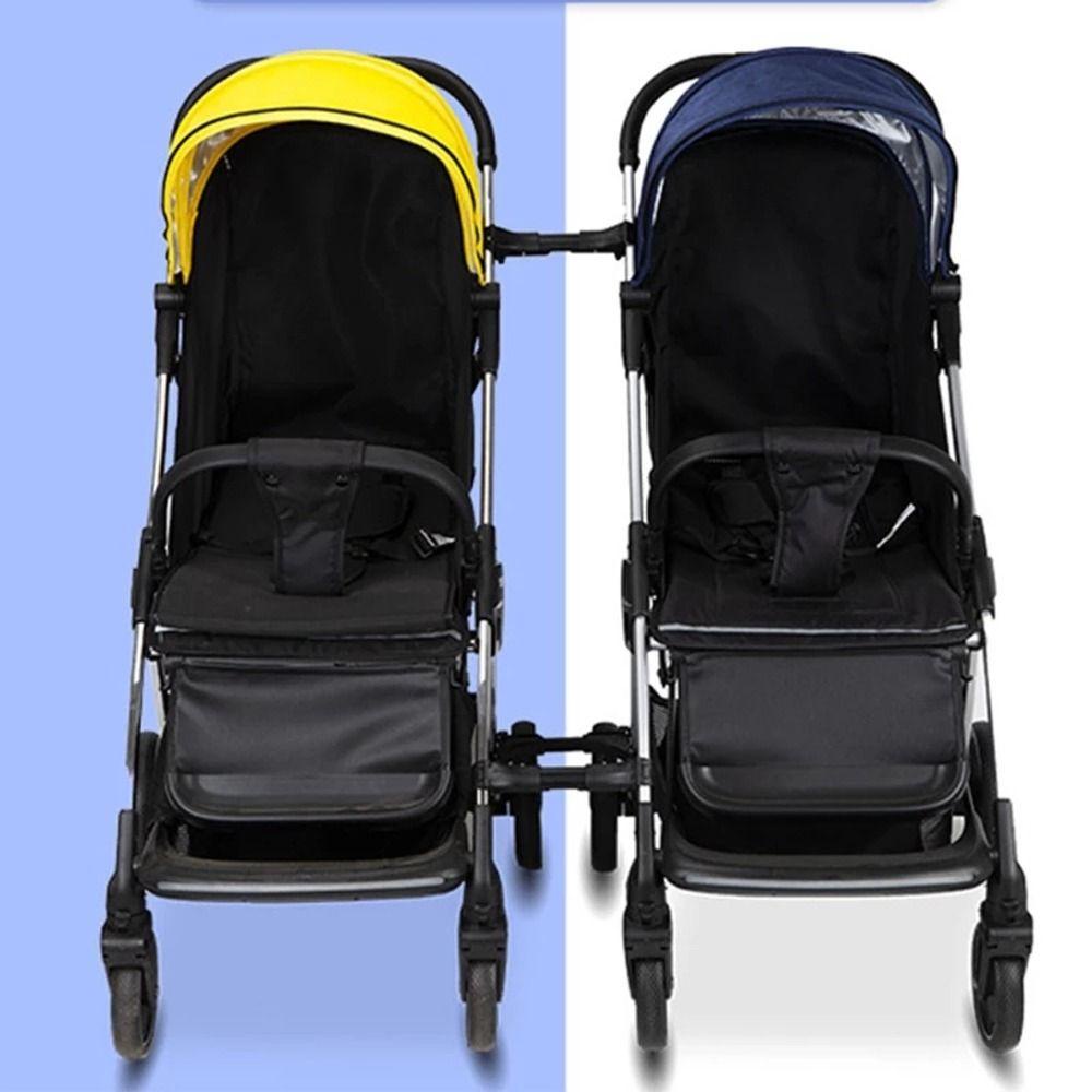 NEEDWAY Needway Konektor Kereta Dorong Bayi Portabel Adjustable Quadruplets Steel Twin Stroller Aksesoris Keranjang Bayi Tali Aman