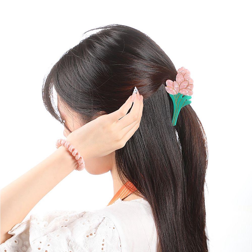 Needway Bunga Tulip Hair Claw Kepribadian Lucu Mencuci Muka Perempuan Gadis Akrilik Women Hair Clip