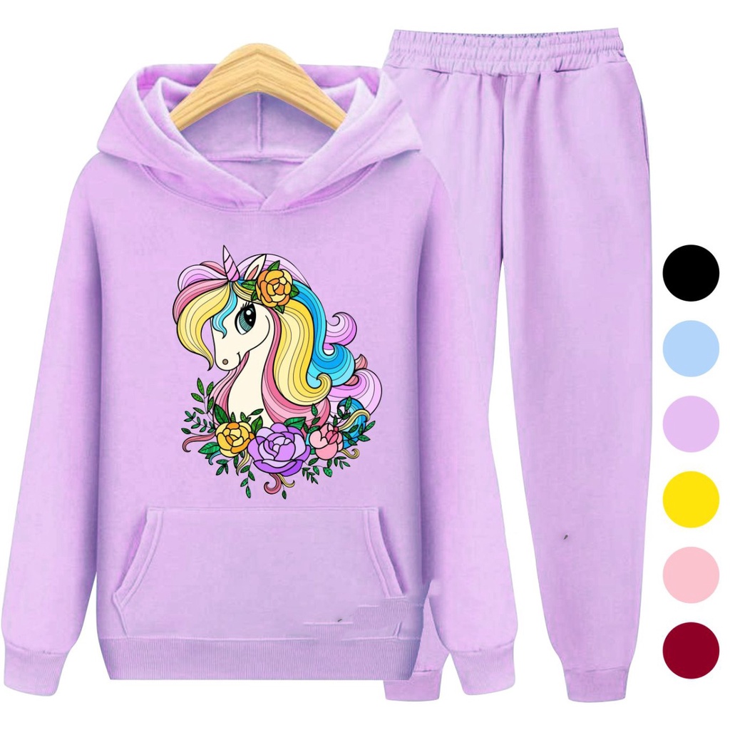 Setelan Anak Sweater Hoodie UNICORN / Sweater Anak Size S (3-5 Thn) M (5-7 Thn) XL(9-12 thn) XXL (13 + thn)