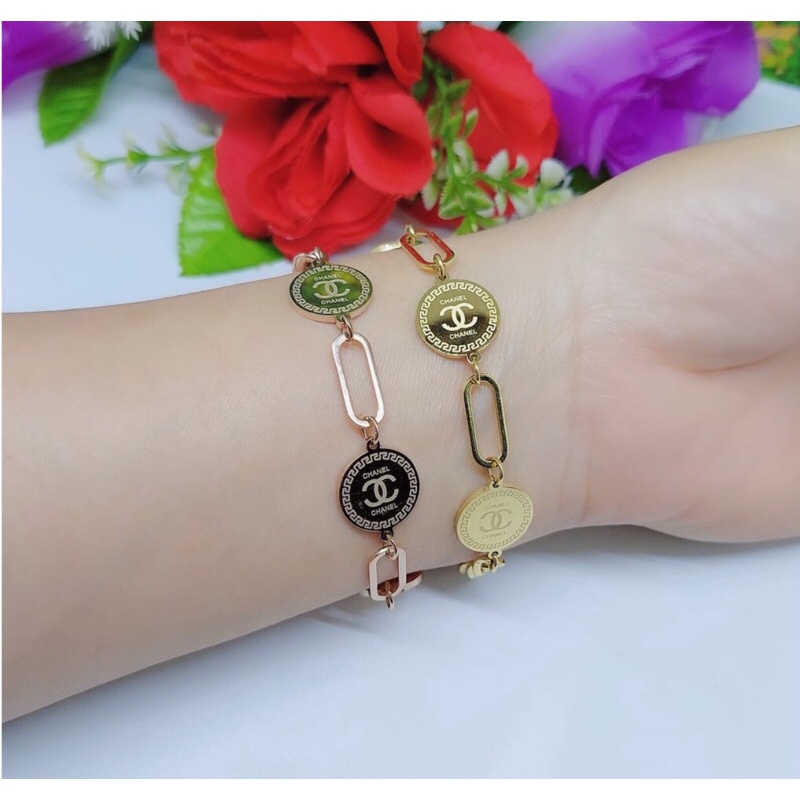 Gelang Titanium lapis mas